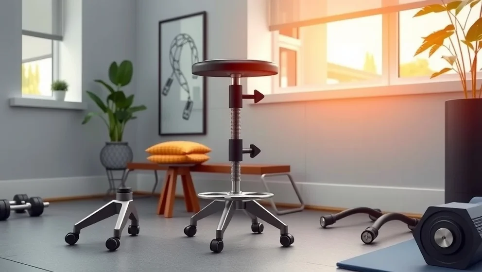 Höj- och sänkbar pall på hjul för hemmet