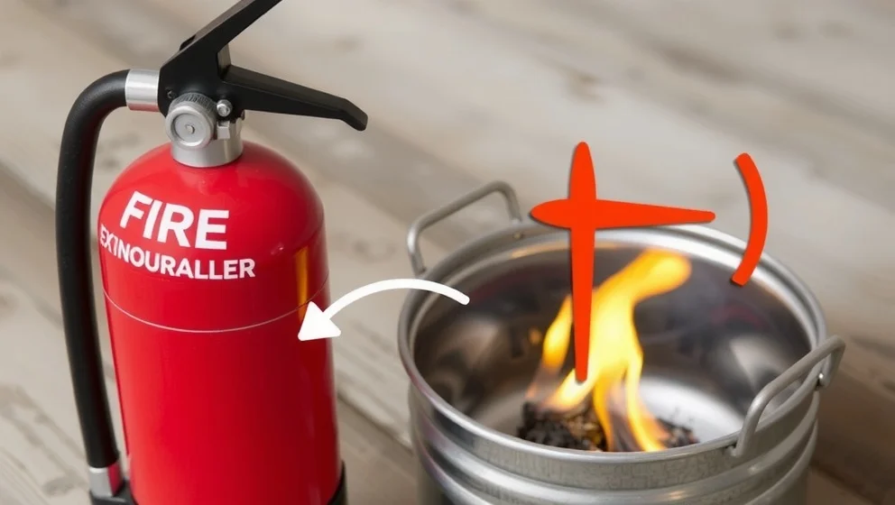 Var ska man sikta med en handbrandsläckare